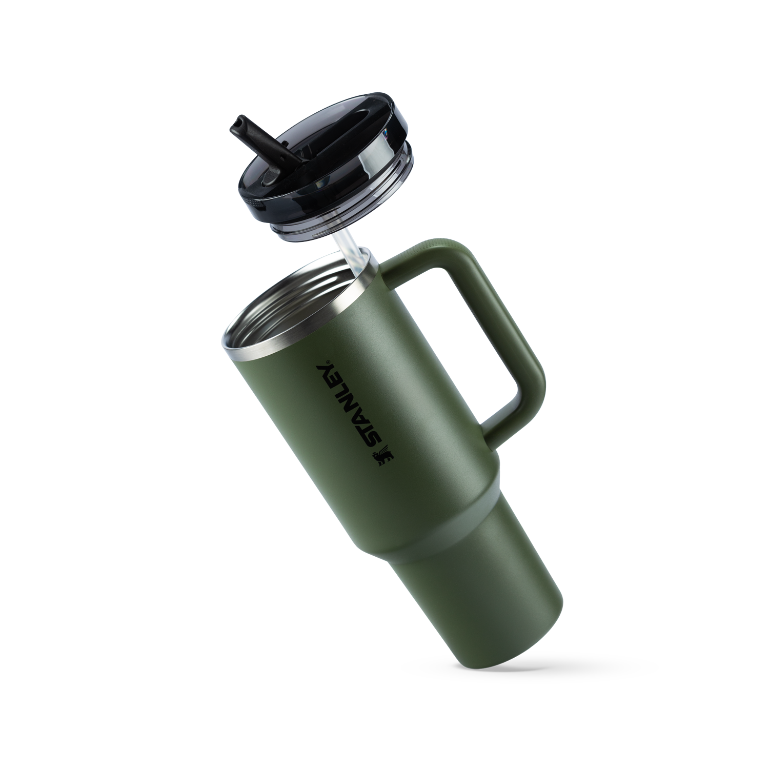 Copo Quencher Protour Stanley | 1,18L verde com tampa Flip Straw destacada, ideal para hidratação no dia a dia.