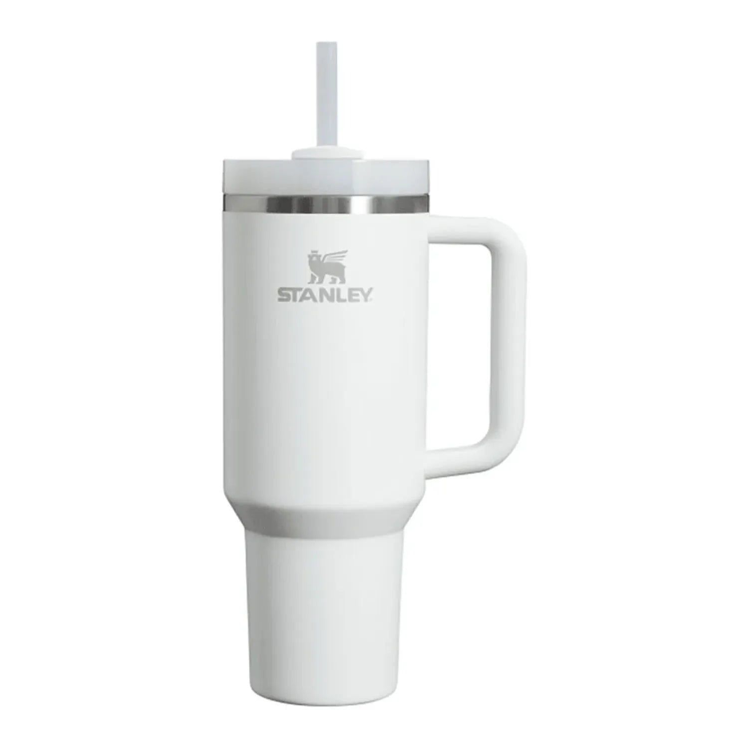 Copo Quencher Stanley 1,18L branco com alça ergonômica, tampa FlowState, e design prático para hidratação diária