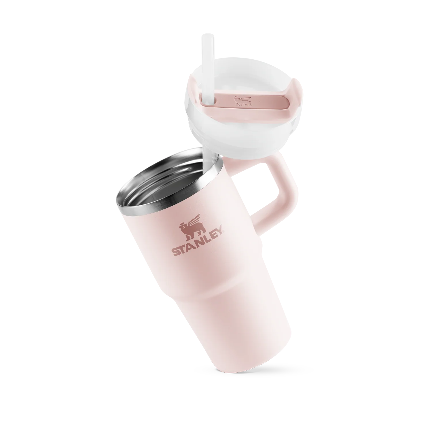 Copo Quencher com alça Stanley | 591ml em cor pastel com alça ergonômica e canudo reutilizável para bebidas geladas e estilo sofisticado.