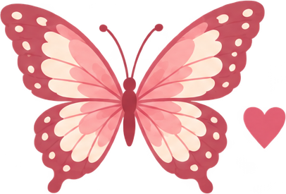 Stickers UV DTF com verniz individual Rosé Butterfly 4, vista frontal