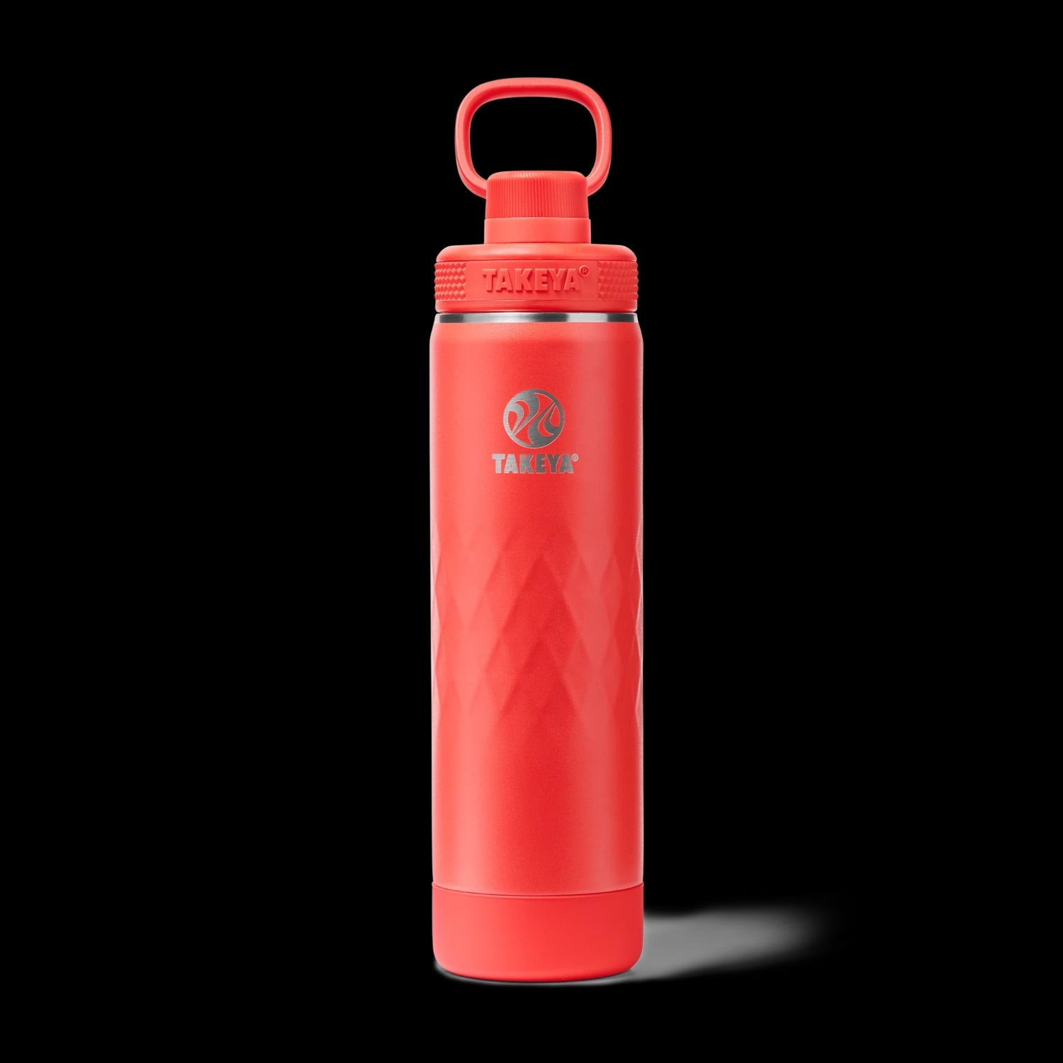Garrafa Térmica Takeya 650ml Spout Lid Sport em vermelho, ideal para manter bebidas frias por 36 horas e quentes por 14 horas.