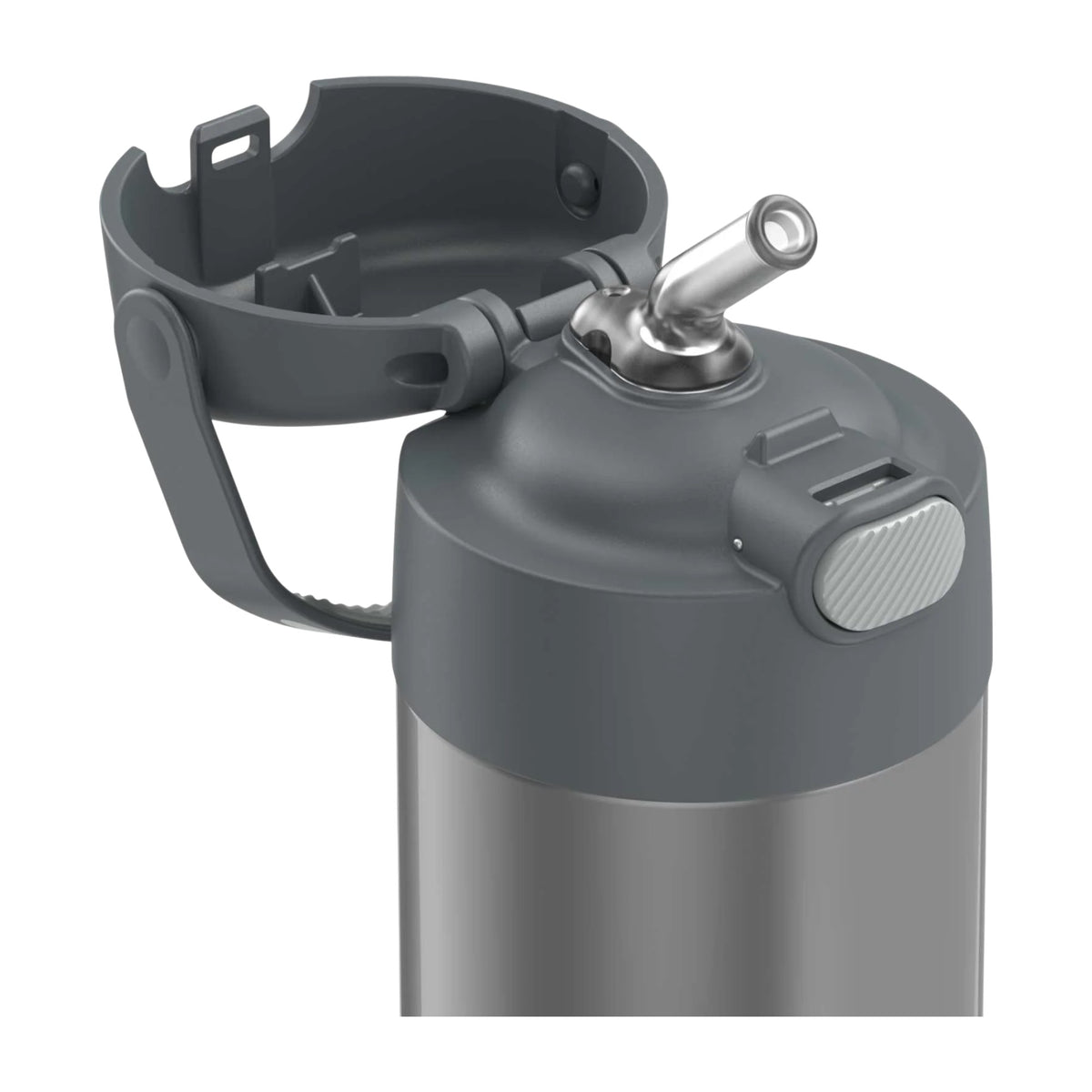 Garrafa Térmica Funtainer Thermos - 355ml com canudo retrátil e alça integrada, ideal para manter bebidas geladas por 12 horas.