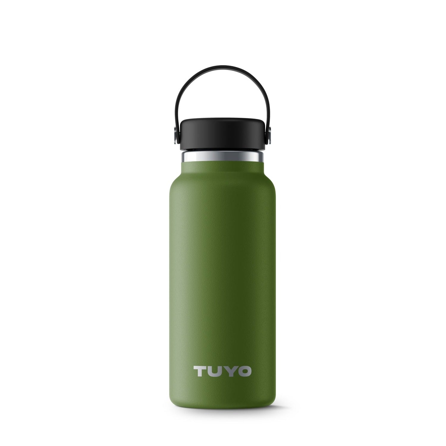Garrafa Térmica Tuyo - 1000ml verde em inox, mantém líquido quente por 12h e frio por 24h, ideal para o dia a dia.