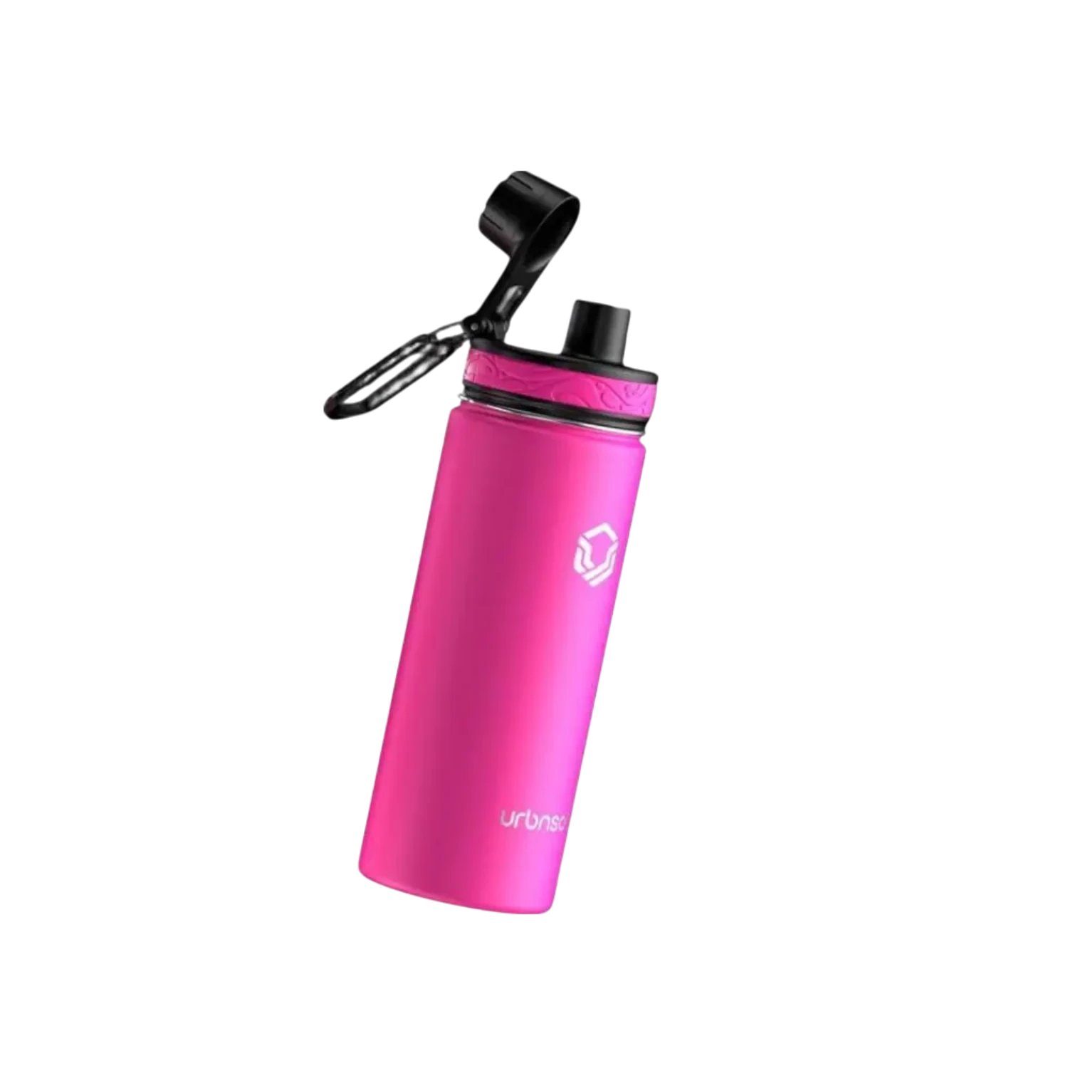 Garrafa Térmica Urbnsol Tradicional - 532ml rosa com protetor de silicone, mantém bebidas quentes por 12h e frias por 24h.