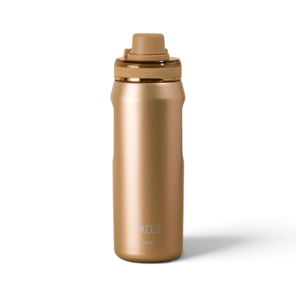 Garrafa Térmica PACCO Vyta 500 ml Bronze, vista frontal com tampa fechada, foto 175 de 190
