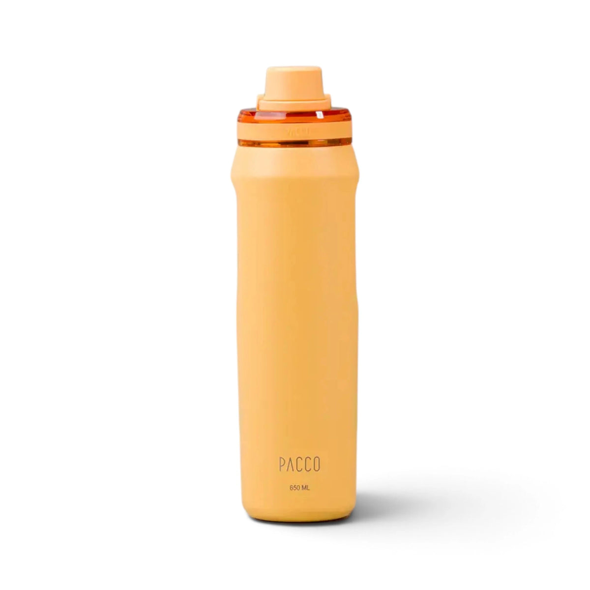 Garrafa Térmica PACCO Vyta 650ml em aço inox, design elegante e alto desempenho térmico, cor bege e capacidade para 12h quente e 24h fria.