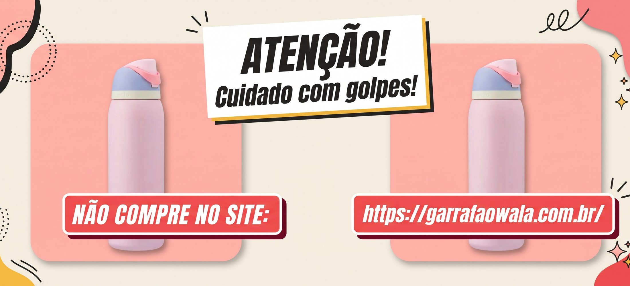 Cuidado com site falso vendendo Garrafas Owala!