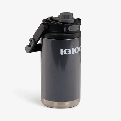 Garrafa Térmica Igloo 54oz - 1,6L preta com isolamento MaxCold® para manter bebidas geladas por até 48 horas.