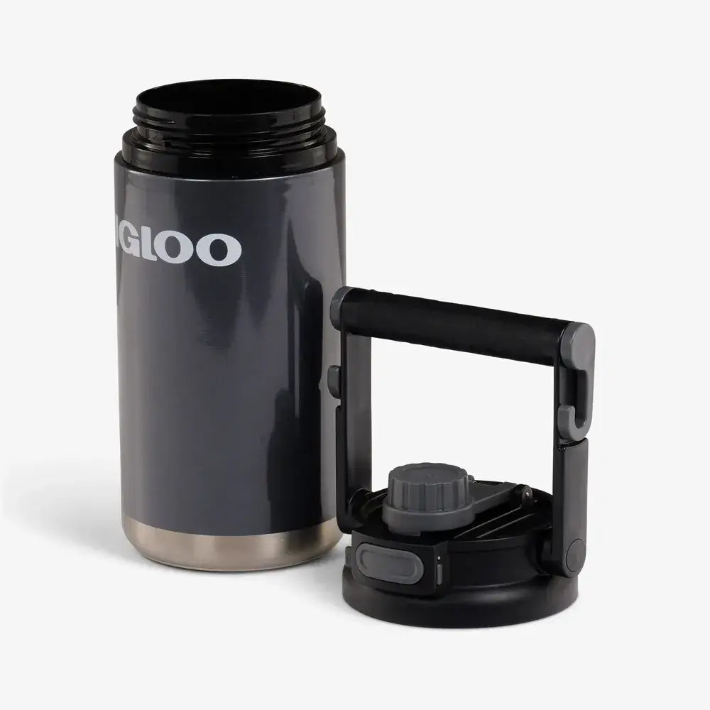 Garrafa Térmica Igloo 54oz - 1,6L com tampa removida, ideal para manter bebida gelada com tecnologia MaxCold.