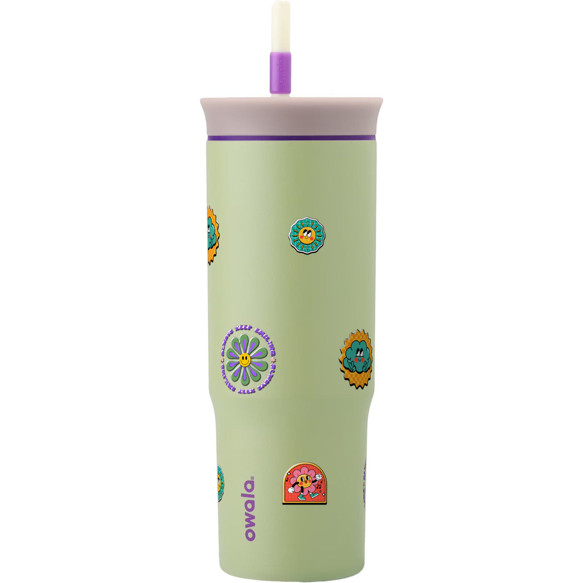 Copo Térmico Owala Tumbler 710ml Retrô Good Vibes Verde