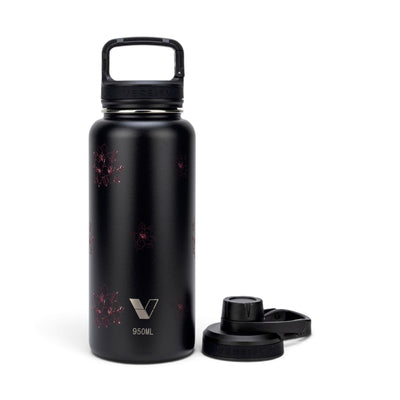 Garrafa Térmica Versity ColdKeeper 950ml Floral Rosa Preta