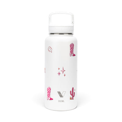 Garrafa Térmica Versity ColdKeeper 950ml Country Rosa Branca