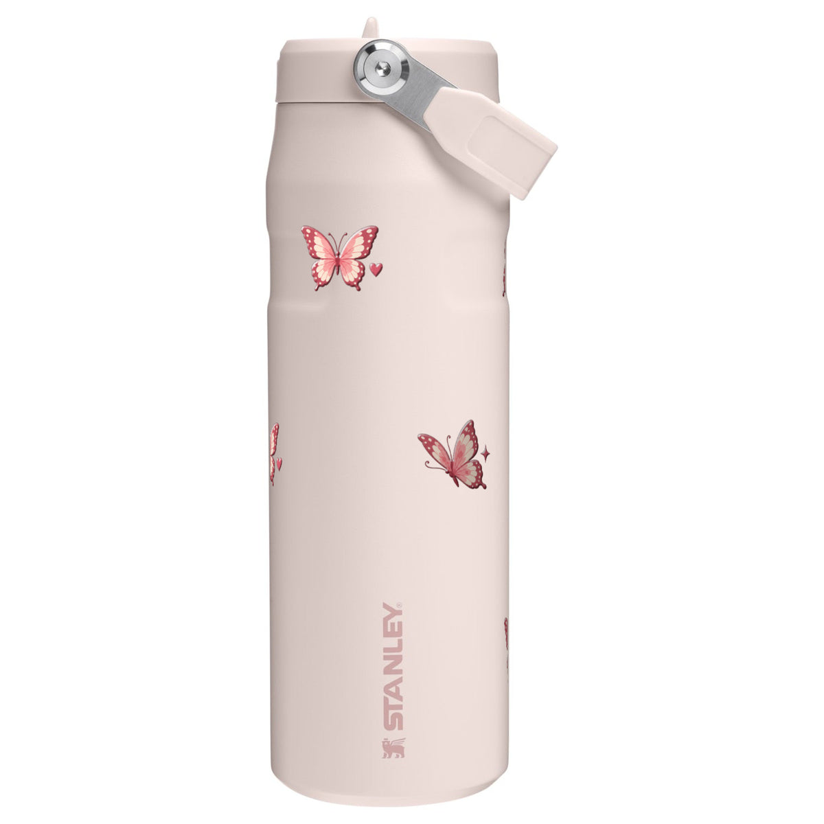 Garrafa Térmica Stanley Aerolight Flip Straw 710ml Rosé Butterfly Rose Quartz