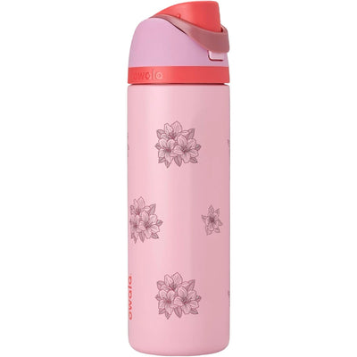 Garrafa Térmica Owala FreeSip 710ml Floral Rosa Angel Cake