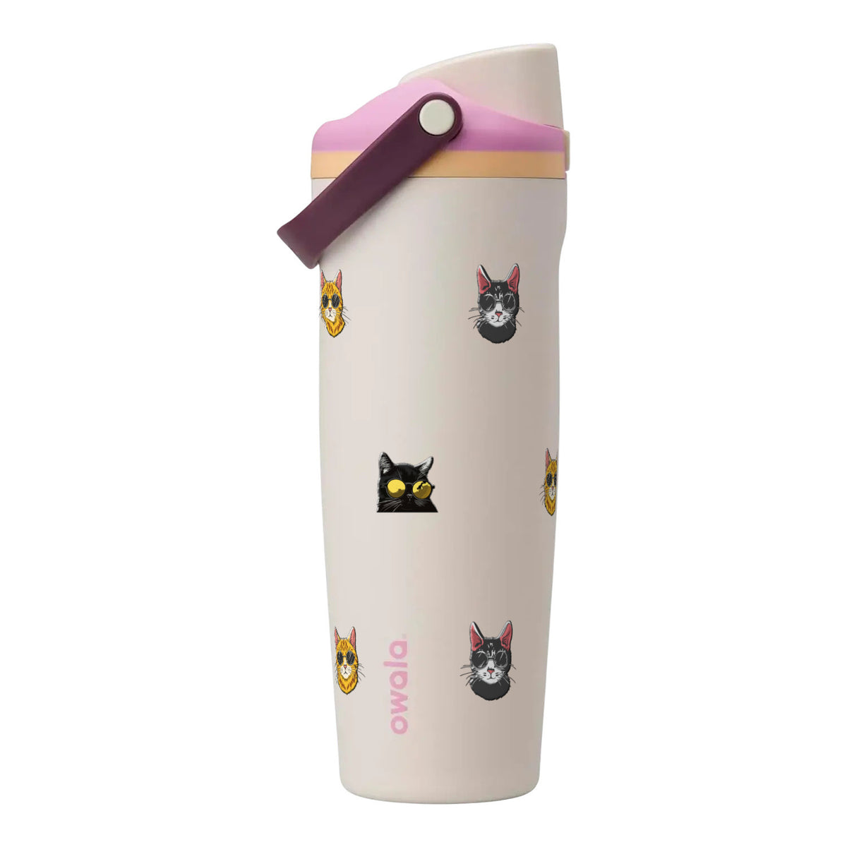 Garrafa Térmica Owala FreeSip Sway 887ml Gatos de Óculos Daybreak