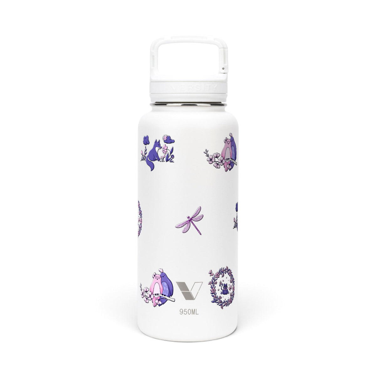 Garrafa Térmica Versity ColdKeeper 950ml Natureza Lilás Branca