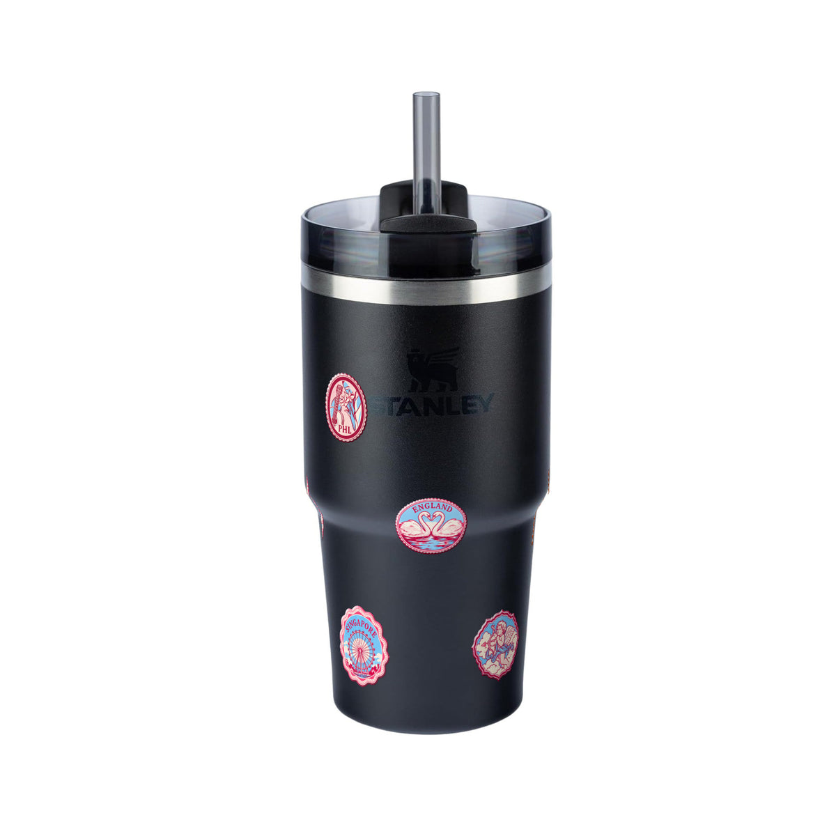 Copo Térmico Stanley Quencher 2.0 591ml Selos de Viagem Black