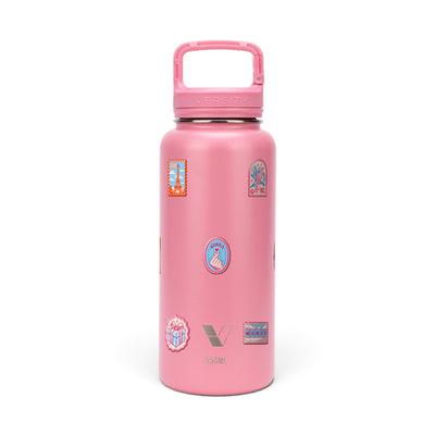 Garrafa Térmica Versity ColdKeeper 950ml Selos de Viagem Rosa Chiclete