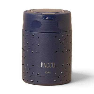Pote Térmico PACCO FoodJar 350ml Corações Preta Marinho