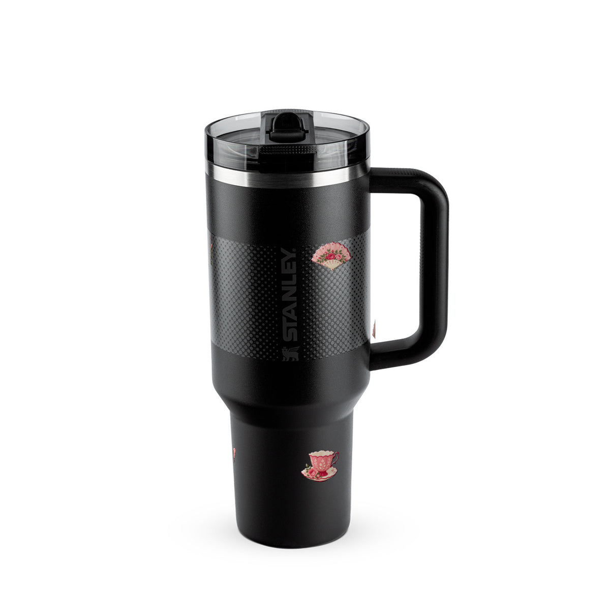 Copo Térmico Stanley Quencher Protour 1,18L Rosé Romântico Black Fade