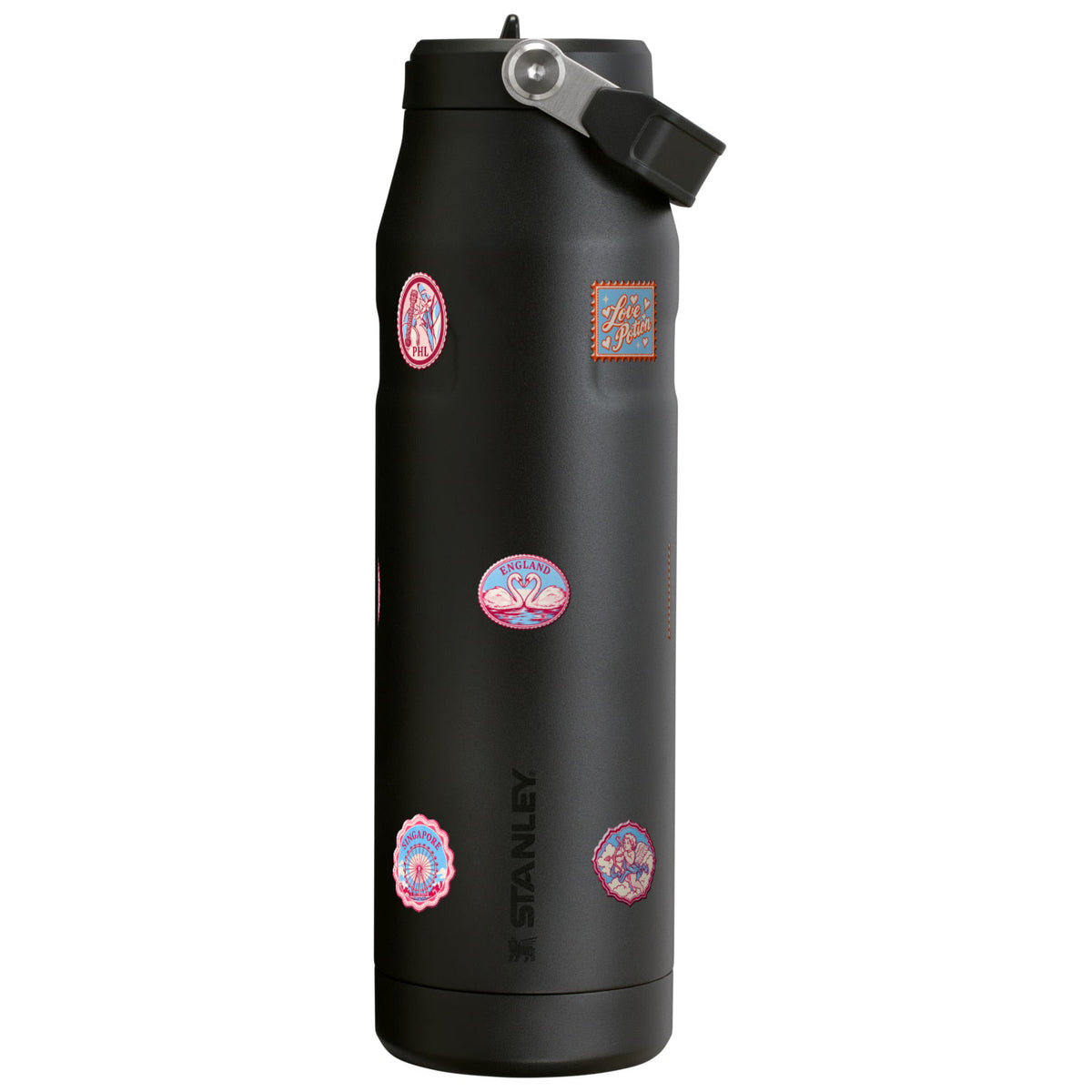 Garrafa Térmica Stanley Aerolight Flip Straw 1,1L Selos de Viagem Black
