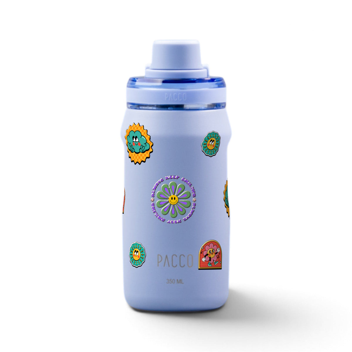Garrafa Térmica PACCO Vyta 350ml Retrô Good Vibes Lavanda