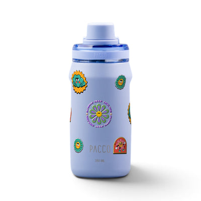 Garrafa Térmica PACCO Vyta 350ml Retrô Good Vibes Lavanda