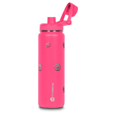 Garrafa Térmica Goldentec 750ml Corações Rosa Fúcsia