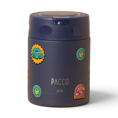 Pote Térmico PACCO FoodJar 350ml Retrô Good Vibes Marinho