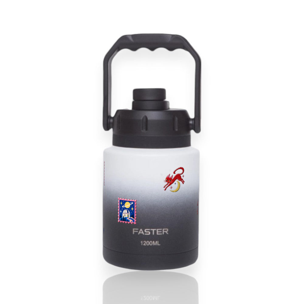Garrafa Térmica Faster Growler 1200ml After Hours Preta com branco