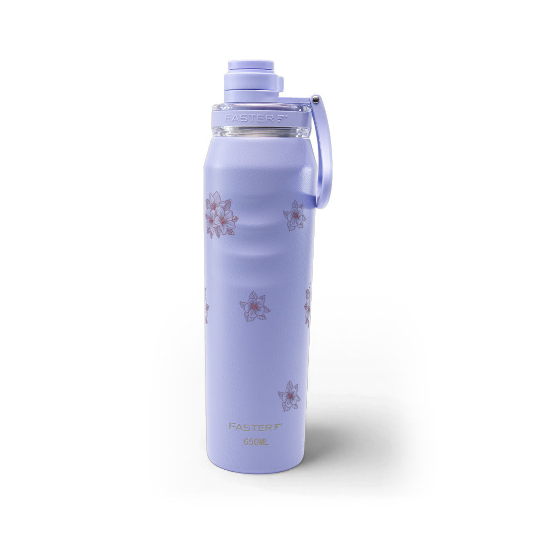 Garrafa Térmica Faster Oásis 650ml Floral Rosa Acqua