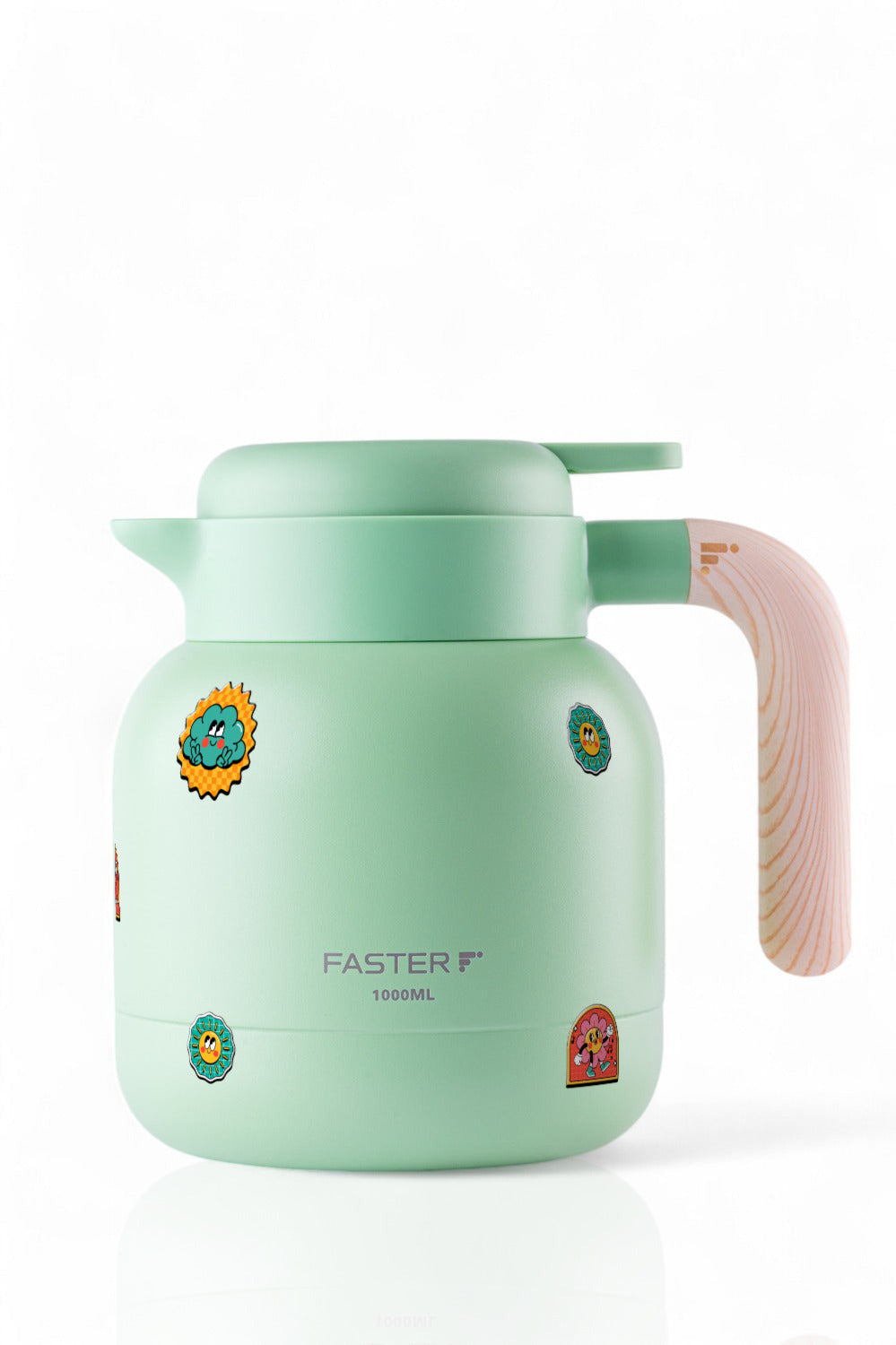 Garrafa de Café Expresso Faster 1000ml Retrô Good Vibes Menta