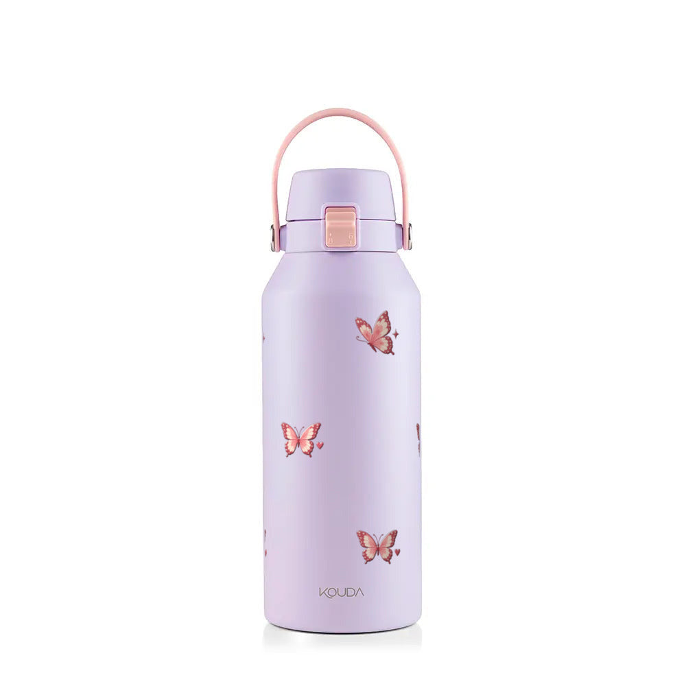 Garrafa Térmica Kouda Vega 1000ml Rosé Butterfly Lavanda