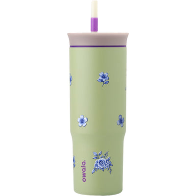 Copo Térmico Owala Tumbler 710ml Jardim Azul Verde