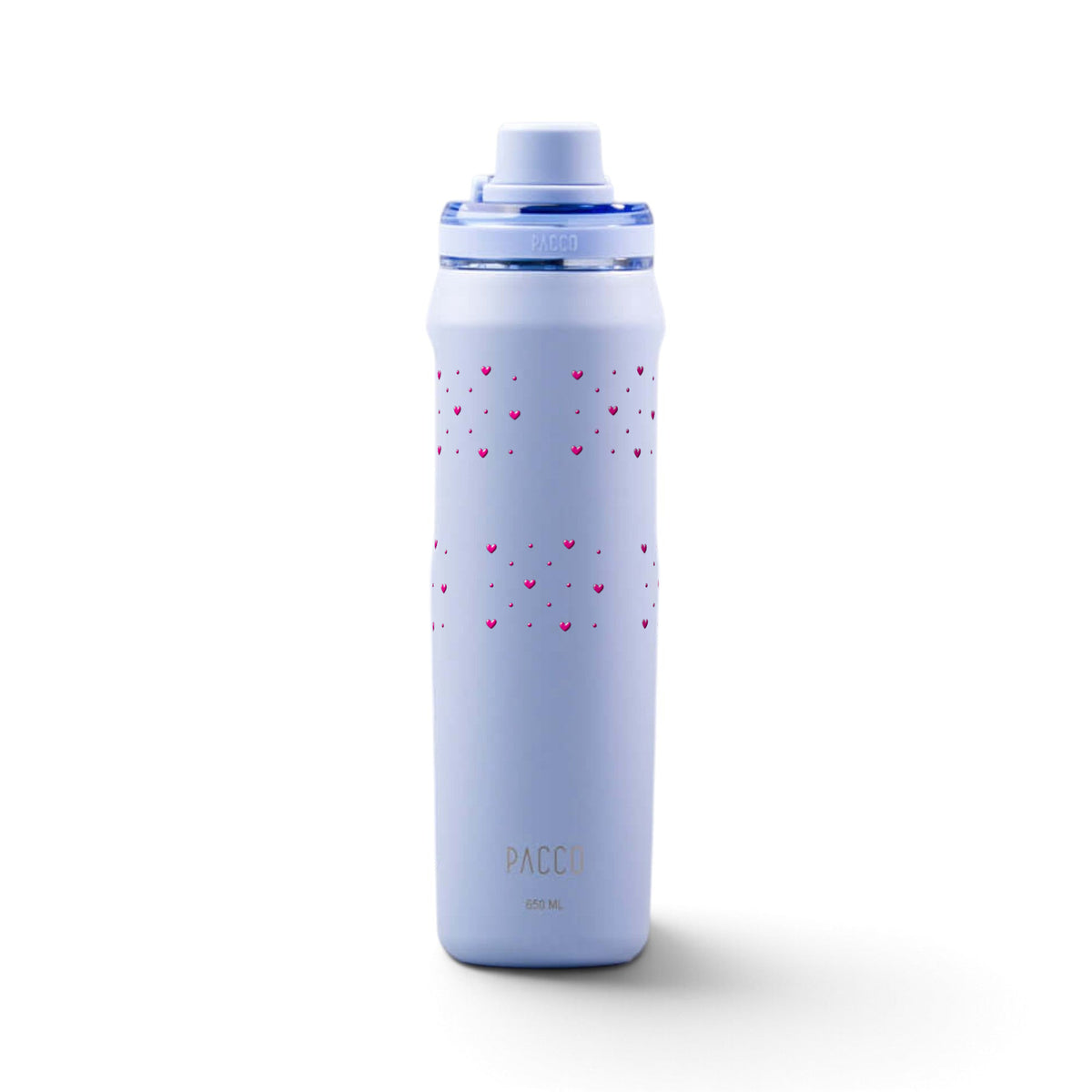 Garrafa Térmica PACCO Vyta 650ml Corações Rosa Lavanda