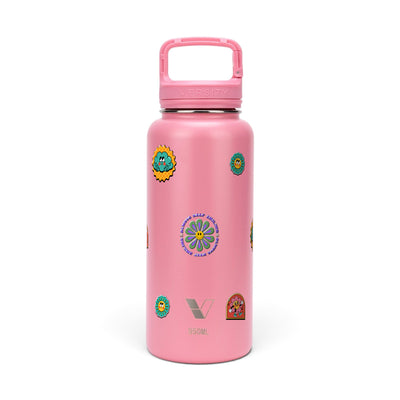 Garrafa Térmica Versity ColdKeeper 950ml Retrô Good Vibes Rosa Chiclete