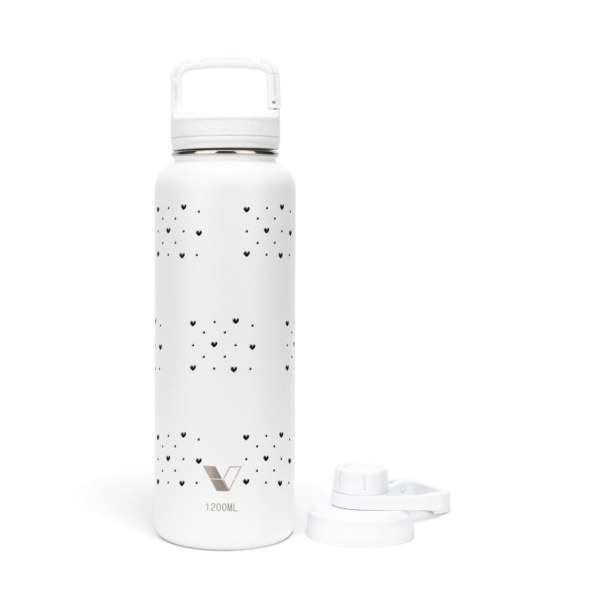 Garrafa Térmica Versity ColdKeeper 1200ml Corações Preta Branca