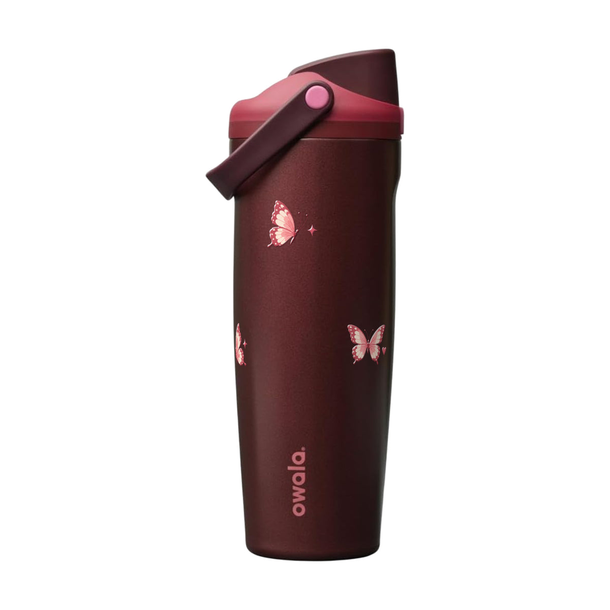 Garrafa Térmica Owala FreeSip Sway 887ml Rosé Butterfly Black Cherry