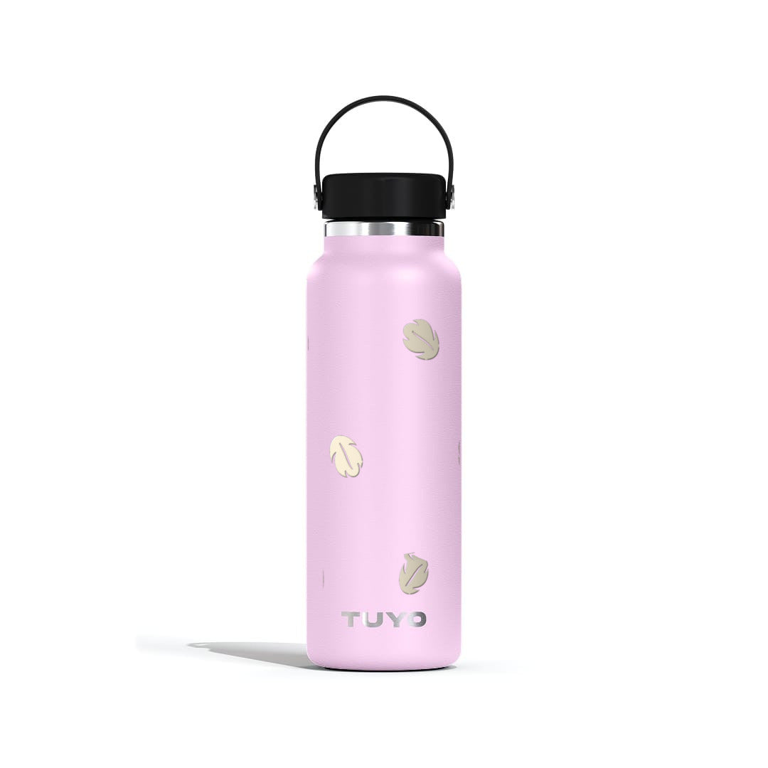 Garrafa Térmica Tuyo 1200ml Folhas Creme Lilás