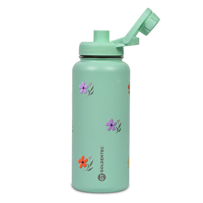 Garrafa Térmica Goldentec 1000ml Floral Club Verde Menta