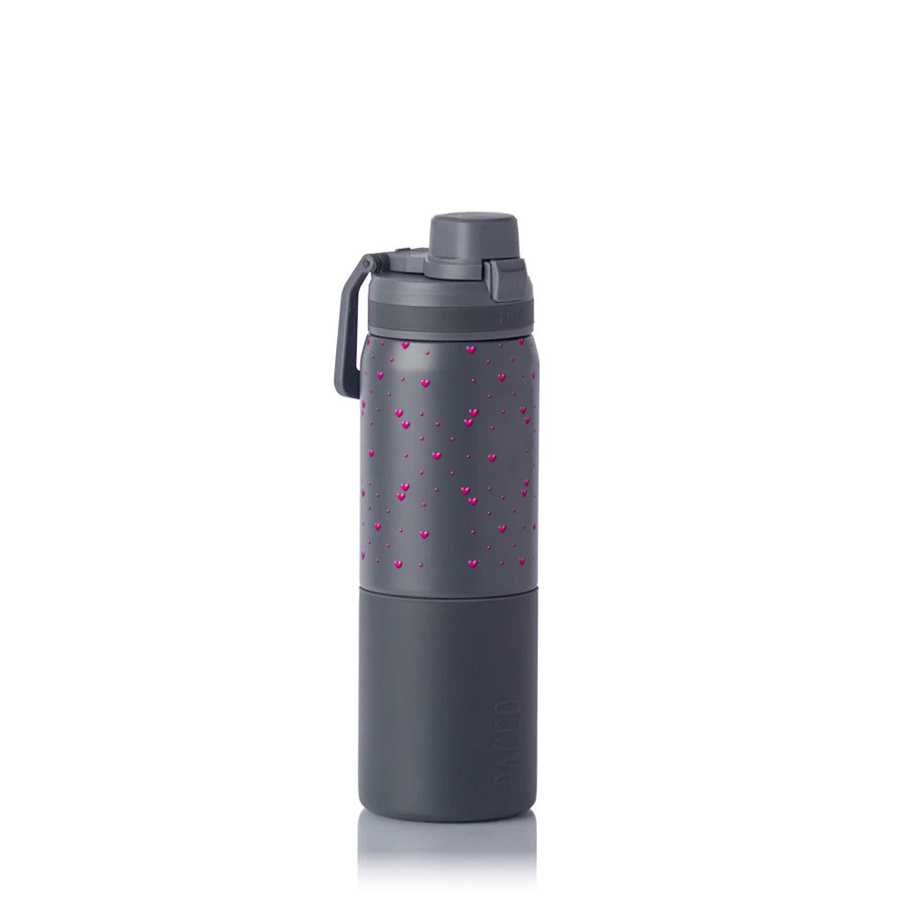 Garrafa Térmica PACCO Nexa 600ml Corações Rosa CINZA