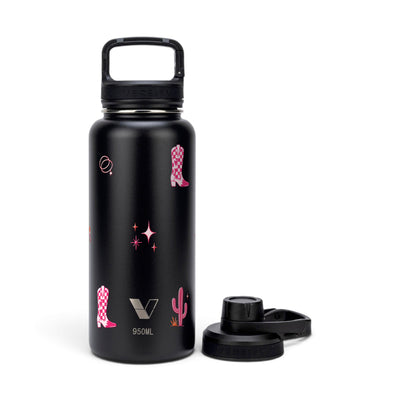 Garrafa Térmica Versity ColdKeeper 950ml Country Rosa Preta