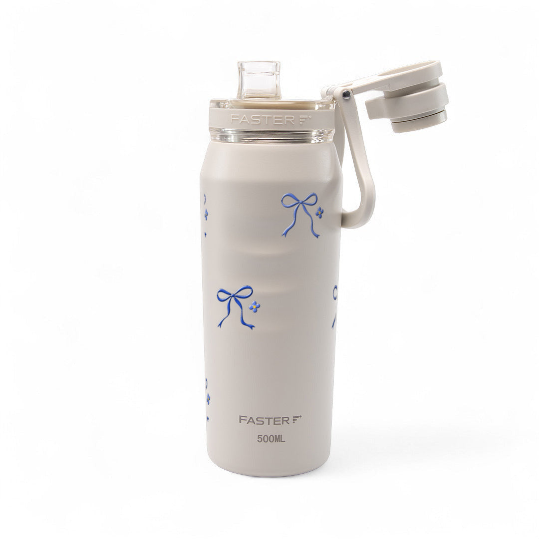 Garrafa Térmica Faster Oásis 500ml Laço Leve Creme