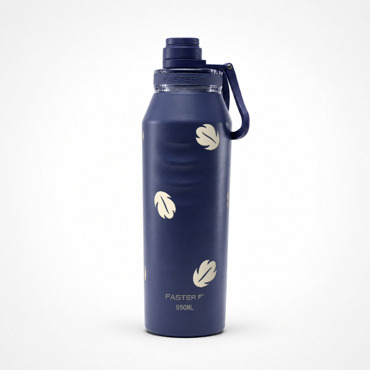 Garrafa Térmica Faster Oásis 950ml Folhas Creme Marinho