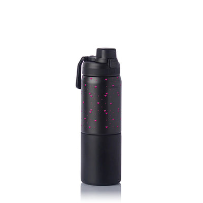 Garrafa Térmica PACCO Nexa 600ml Corações Rosa PRETO