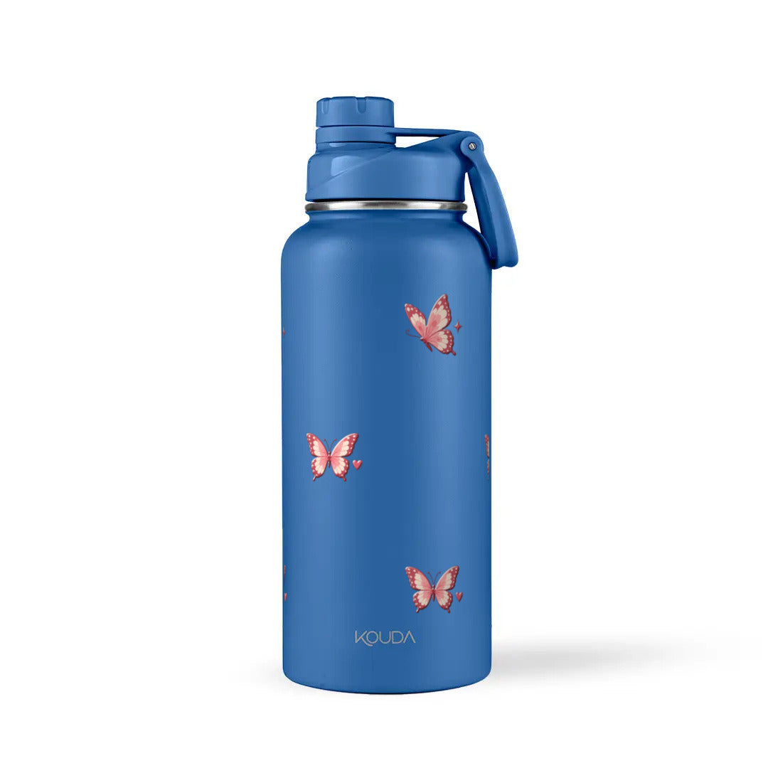 Garrafa Térmica Kouda Ladakh 960ml Rosé Butterfly Azul