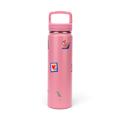 Garrafa Térmica Versity ColdKeeper 650ml Clube das Cartas Rosa Chiclete