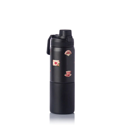 Garrafa Térmica PACCO Nexa 600ml Rosé Romântico PRETO