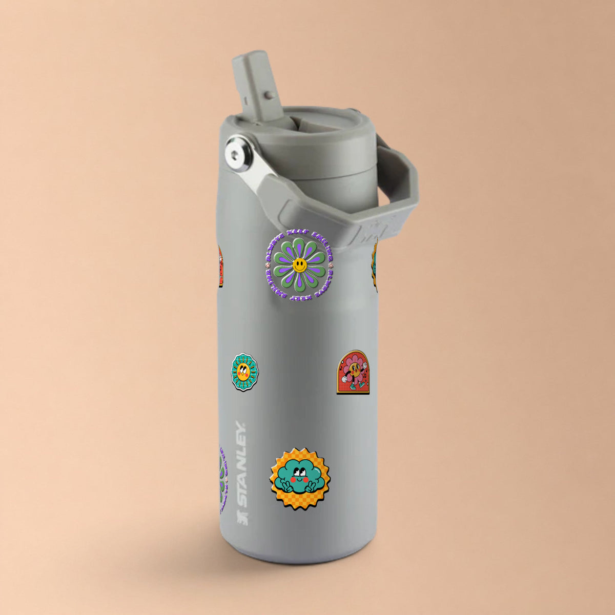 Garrafa Térmica Stanley Aerolight Flip Straw 473ml Retrô Good Vibes Ash