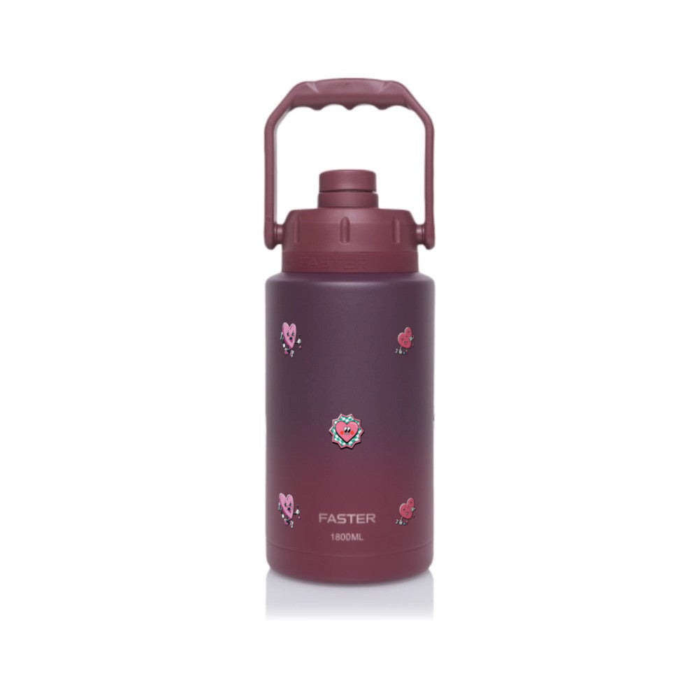 Garrafa Térmica Faster Growler 1800ml Corações Cereja gradiente